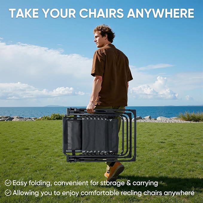 Alpen Oversized Zero Gravity Chair, Portable Patio Lounge Recliner, Removable - Image 7