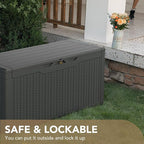 Devoko 100 Gallon Waterproof Resin Deck Box, Large Outdoor Storage Box | Indoor - Image 5
