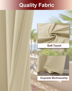Grommet Outdoor Curtains for Patio Waterproof 8 Pcs 54x120 In Cream | - Image 4