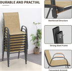 Patio Chairs Set of 8, Outdoor Stackable Dining Chairs - Image 7