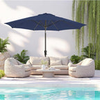 9 FT Outdoor Umbrella Table Umbrella outdoor patio Navy | Large UPF50+ - Image 2