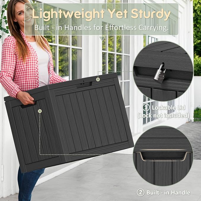 45 Gallon Outdoor Storage Box, All-Weather Deck Box - Image 5