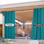 NICETOWN 2 Panels Peacock Teal Outdoor Curtains - Image 6