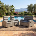Oversized 2 Pieces Wicker Outdoor Recliner Loveseat by LayinSun
