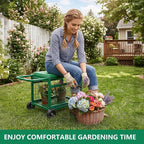 Garden Seat with Wheels, Rolling Garden Stool Heavy Duty Gardening Cart with - Image 2