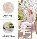 Patio Chairs Set of 6, Stackable Outdoor Dining Chairs | All Weather Dining Set - Image 5