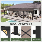 Aoxun 34’x10’ Gazebo with Aluminum Frame & Polycarbonate Panel, Outdoor Patio - Image 4