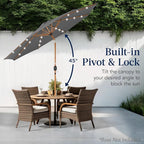 Best Choice Products 10ft Solar Market Patio Umbrella w/Woodgrain Pattern Pole - Image 5
