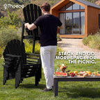 THOEOE Stackable Adirondack Chair, Plastic Outdoor Fire Pit Chairs | - Image 3