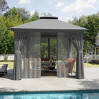 Aoxun 10x10 Gazebo Metal Frame Canopy Tent - Image 7