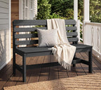 SERWALL Armless Outdoor Bench, All Weather HDPE Porch Bench, 2 Pack, Suitable - Image 2