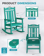 Oversized Outdoor Rocking Chair, 380lbs Heavy-Duty Large Patio Rocker, Weather - Image 3