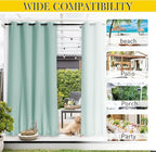 NICETOWN 2 Panels Thermal Outdoor Curtains Windproof W52xL72 Aqua Blue | - Image 7