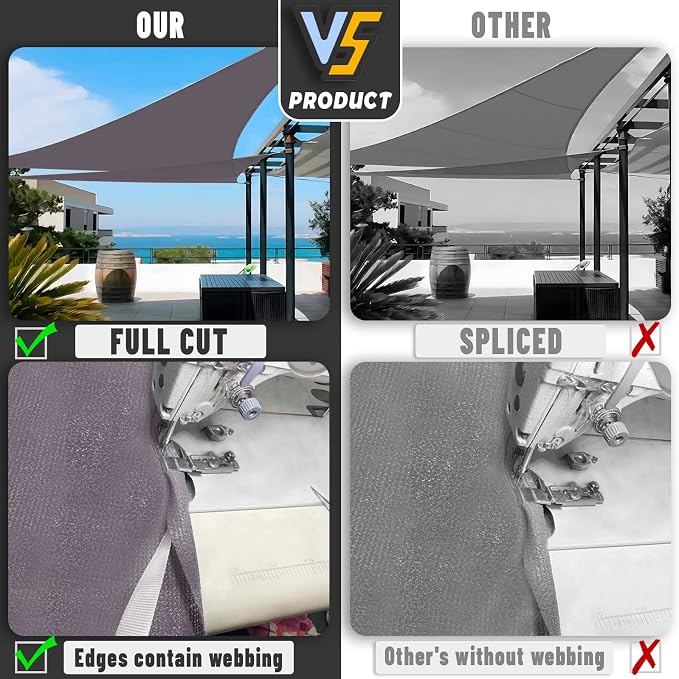 LOVE STORY Custom Size 7' x 14' x 15.7' Sun Shade Sail - Image 7