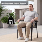 Outdoor Stackable Chairs Set of 2, All-Weather Patio Dining Chairs | Aluminum - Image 4