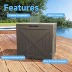 ROJIK 33 Gallon Resin Deck Box, Lockable Waterproof Weatherproof Outdoor - Image 2