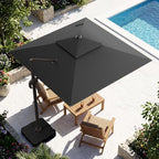 10x10FT Grey Cantilever Outdoor Patio Umbrella by ZLACUIU