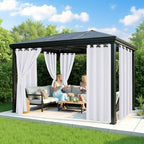 White Outdoor Curtains for Patio Waterproof, 6 Drape Panels | Privacy & - Image 4