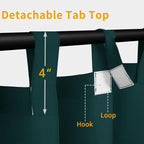 Easy-Going Outdoor Patio Curtains 2 Panels, 54x96 inch, Teal | Privacy - Image 2