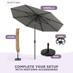Midtown Umbrellas 10-Year-No-Fade - 8 Ft - UV Proof Greige Polyester Fabric - - Image 8