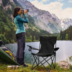 2 Pack Lightweight Folding Camping Chairs, Outdoor Lawn Beach Chair - Image 2