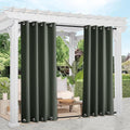 NICETOWN 2 Panels Greyish Green Blackout Bottom Weighted Outdoor Curtains by NICETOWN