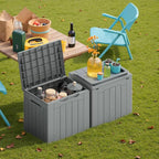 Devoko 30 Gallon Resin Deck Box 2 Pack Outdoor Indoor Waterproof Storage Box - Image 4