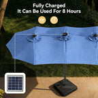 Aoxun 15ft Patio Umbrella with Base Included, Outdoor Double-Sided Rectangular - Image 6