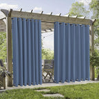 RYB HOME Extra Wide Outdoor Curtains 2 Panels or Patio Waterproof | Blackout by RYBHOME