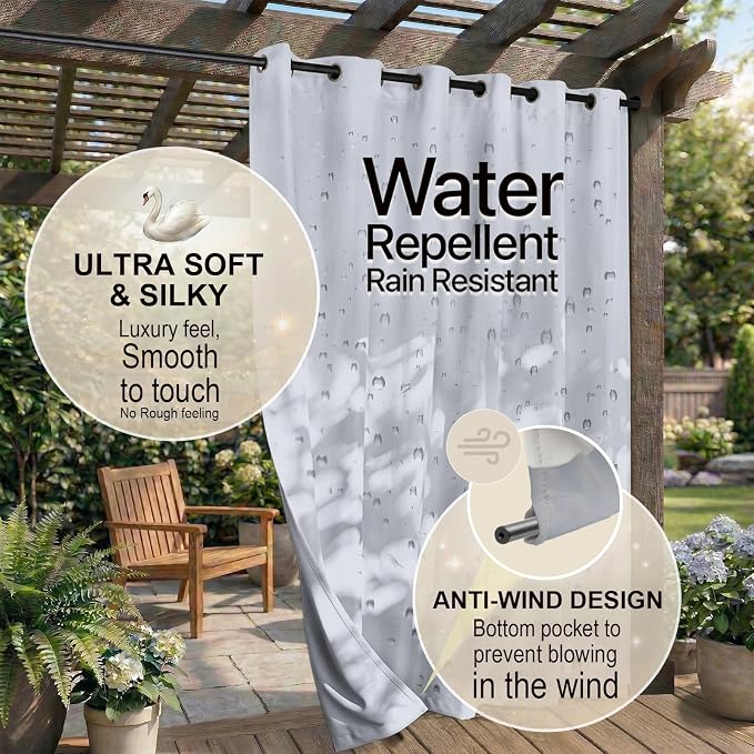 Waterproof Outdoor Curtain W52 x L84 - Image 4