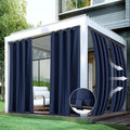Windproof Outdoor Curtains for Patio Waterproof 4 Pcs 54x95 In Navy | Grommet by HolidayIdeas