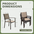 Flamaker Patio Chairs Textilene Outdoor Chairs Set of 6 Stackable Dining Chair - Image 3