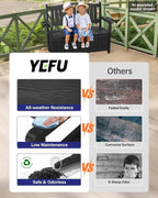 YEFU Outdoor Bench, Heavy Duty Garden Storage Bench, Weatherproof, Weatherproof - Image 5