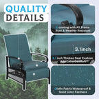 Incbruce 2 Pieces Outdoor Lounge Recliner Set, Adjustable Metal Recliner Sofa - Image 5