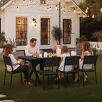 Pellebant Stackable Outdoor Patio Dining Chairs Set of 4 | Aluminum Armless - Image 2