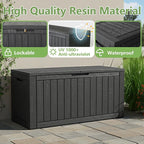 110 Gallon Waterproof Large Resin Deck Box, Lockable Large Outdoor Storage Box - Image 3