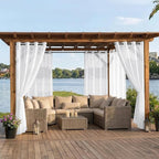 BONZER White Outdoor Sheer Curtains - Image 2