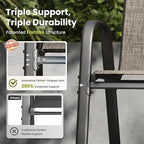PHI VILLA Outdoor Stackable Dining Chair Set of 2, Textilene Mesh & Metal | - Image 6