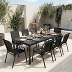 Tangkula Outdoor Stackable Patio Dining Chairs Set of 4, Breathable Fabric - Image 9