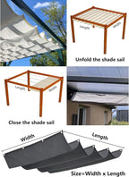 Retractable Wave Sun Shade Cloth 7' x 10' Sun Shade Sail Waterproof Polyester - Image 5