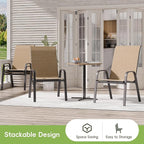 Patio Chairs Set of 4, Outdoor Dining Chairs Stackable - Image 4