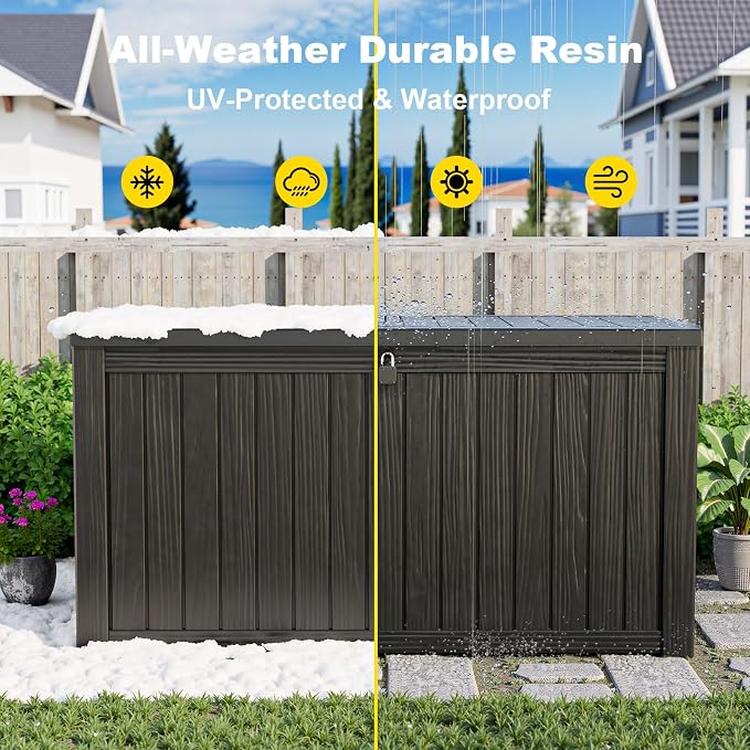 180 Gallon Outdoor Storage Box, Large Resin Deck Box - Image 7