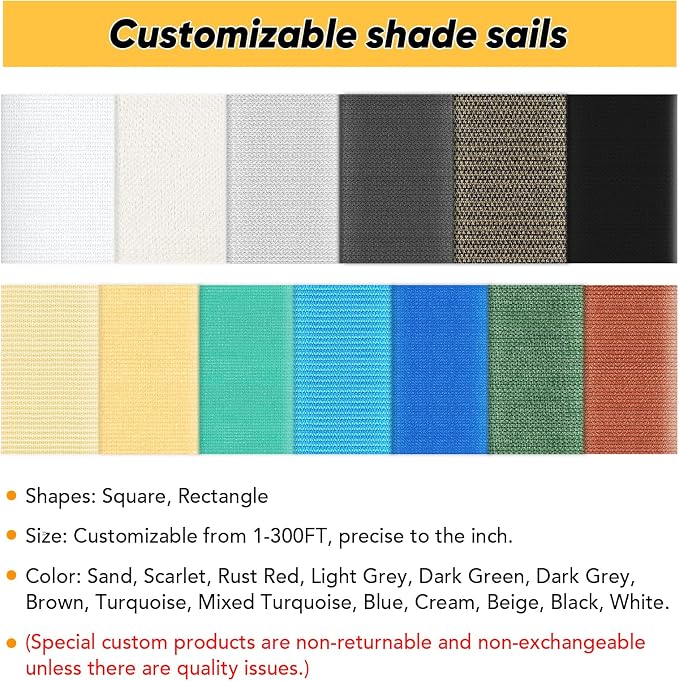 Shade&Beyond 10'x12' Sun Shade Sail Canopy Rectangle, UV Block Breathable Black - Image 7