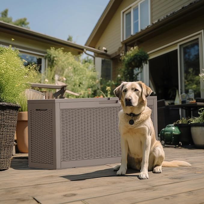 120 Gallon Outdoor Deck Box, Lockable Waterproof Outdoor Storage Boxes - Image 6