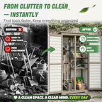 Outdoor Storage Cabinet – Store More in Less Space, Tall Vertical Garden Tool - Image 3