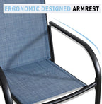Stackable Patio Chairs Set of 6, Outdoor Dining Chairs - Image 5