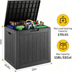 Deck Box, 32 Gallon Resin Indoor and Outdoor Storage Boxes Waterproof - Image 2