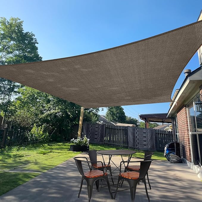 Sun Shade Sail 11'x20' Brown Rectangle Shade Cover Custom Size | 95% UV Block by SUNLAX