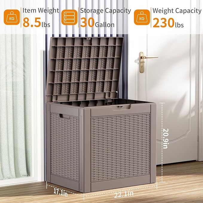 30 Gal Waterproof Outdoor Storage Box UV Resistant Deck Box | Indoor/outdoor - Image 2