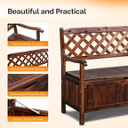 VINGLI Outdoor Storage Bench, Large Wood Deck Box - Image 4